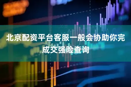 北京配资平台客服一般会协助你完成交强险查询